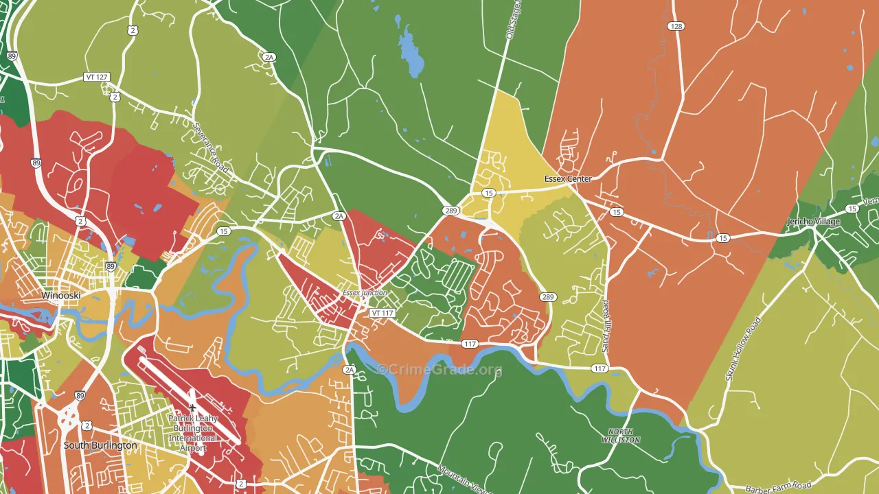 Essex, VT Map of Burglary Rates