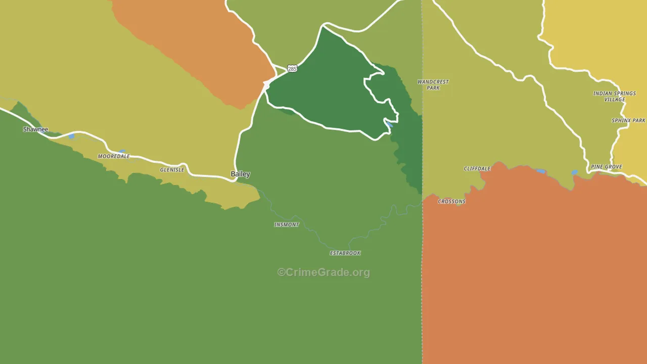 Estabrook, CO Map of Burglary Rates