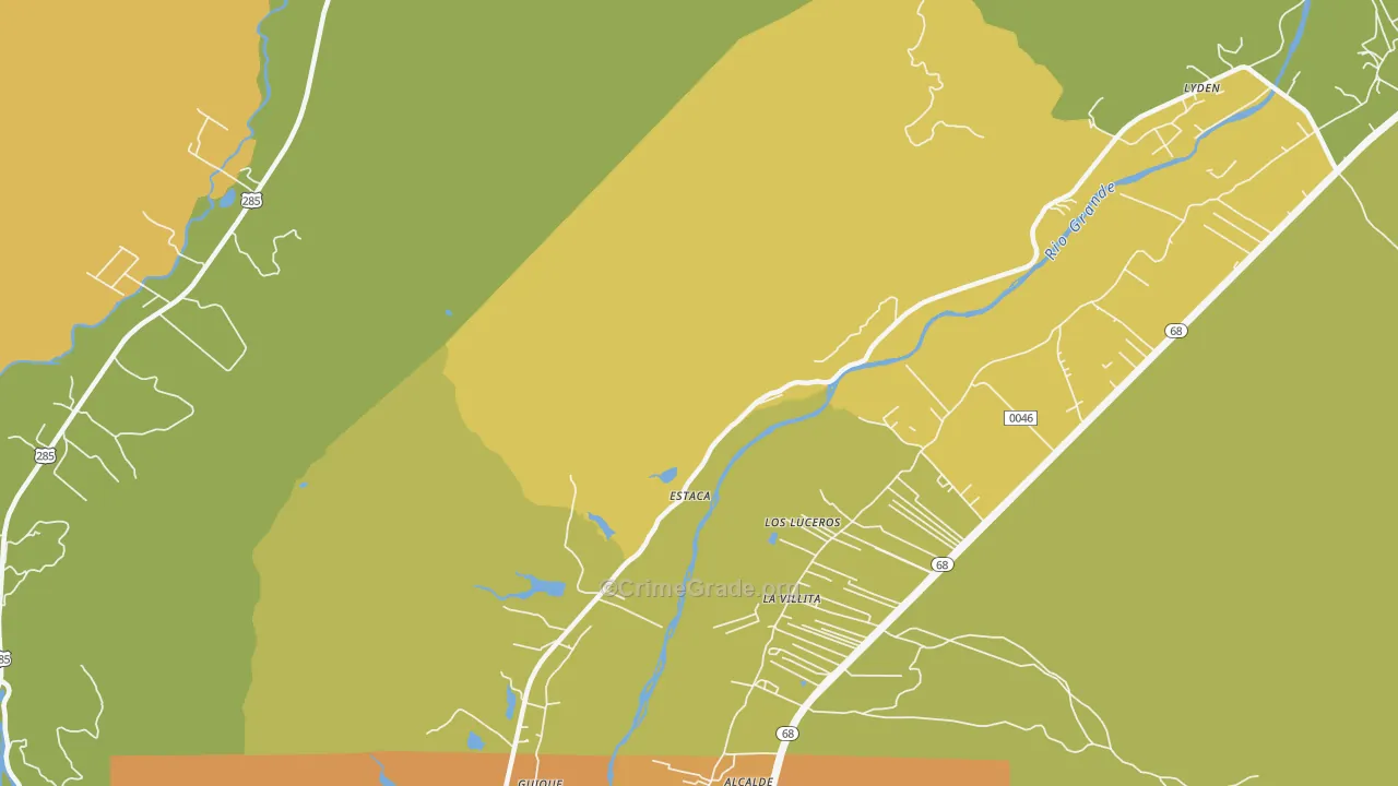 Estaca, NM Map of Burglary Rates