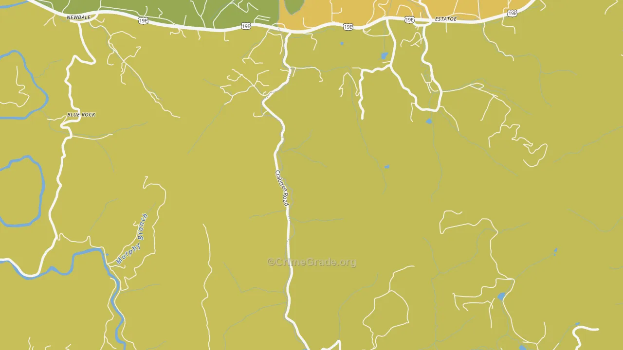 Estatoe, NC Map of Burglary Rates