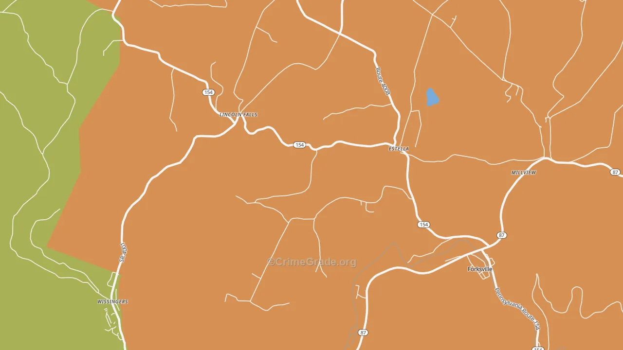 Estella, PA Map of Burglary Rates