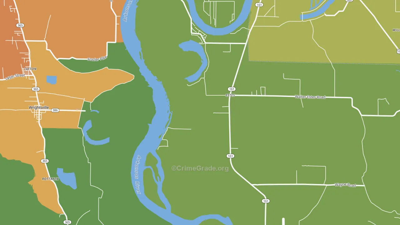Estes, AR Map of Burglary Rates