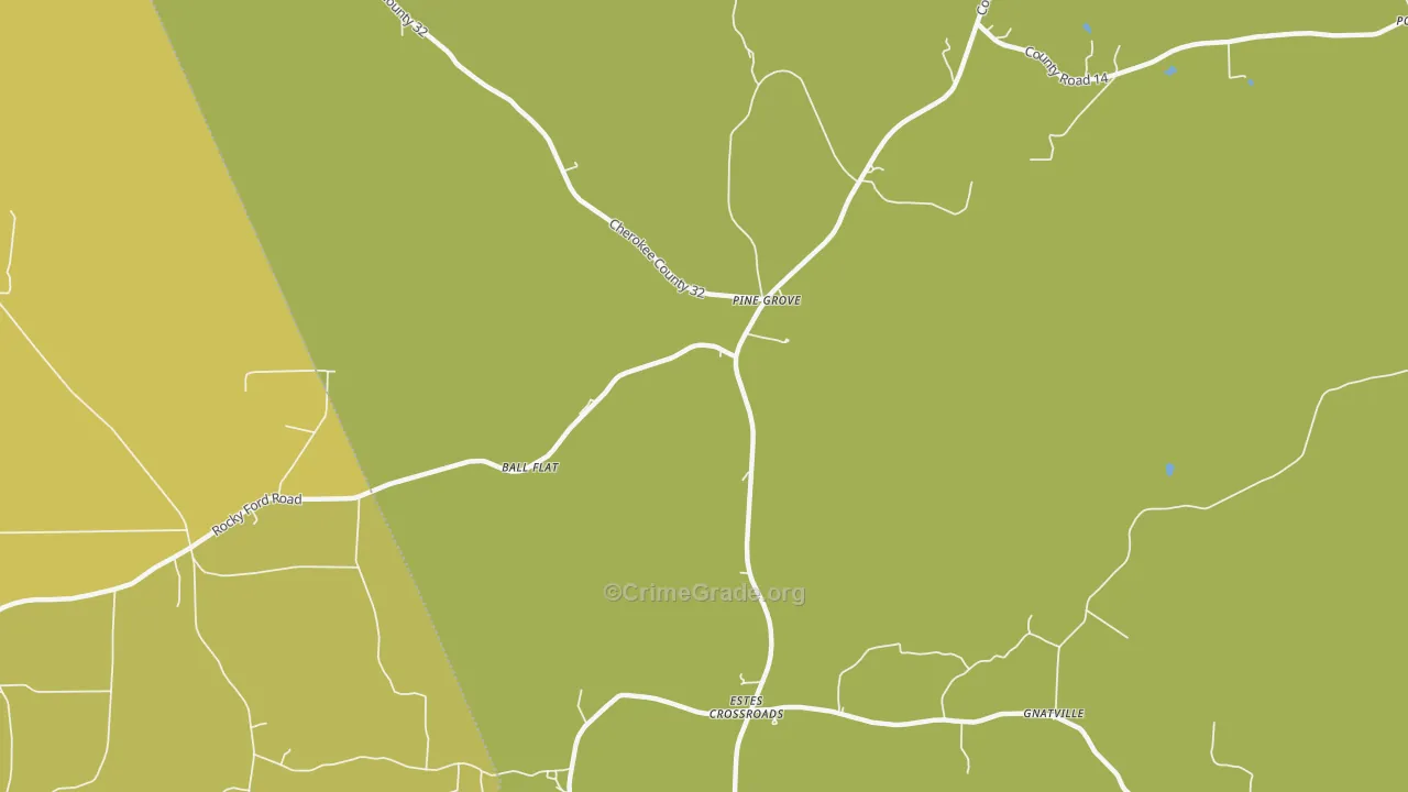 Estes Crossroads, AL Map of Burglary Rates