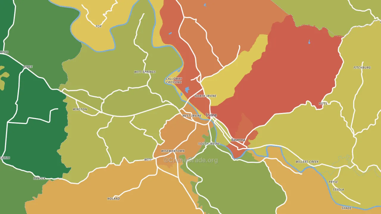 Estill County, KY Map of Burglary Rates