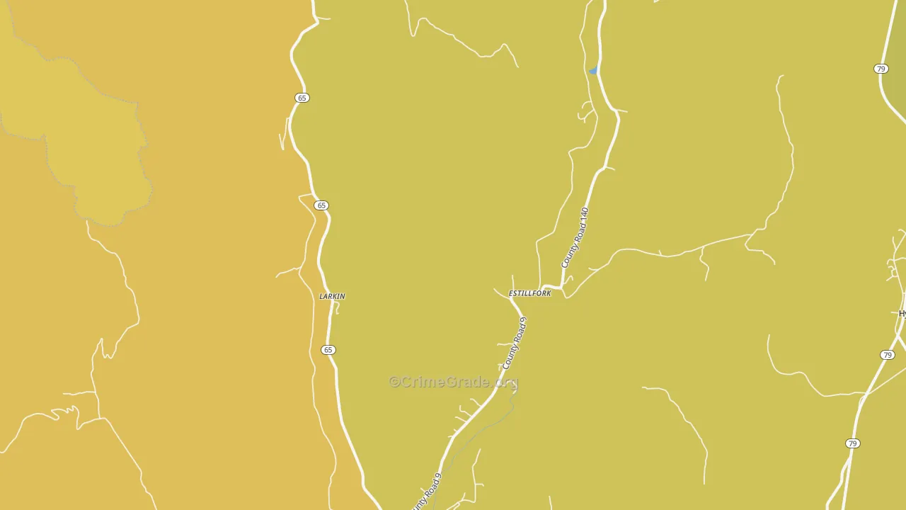 Estillfork, AL Map of Burglary Rates