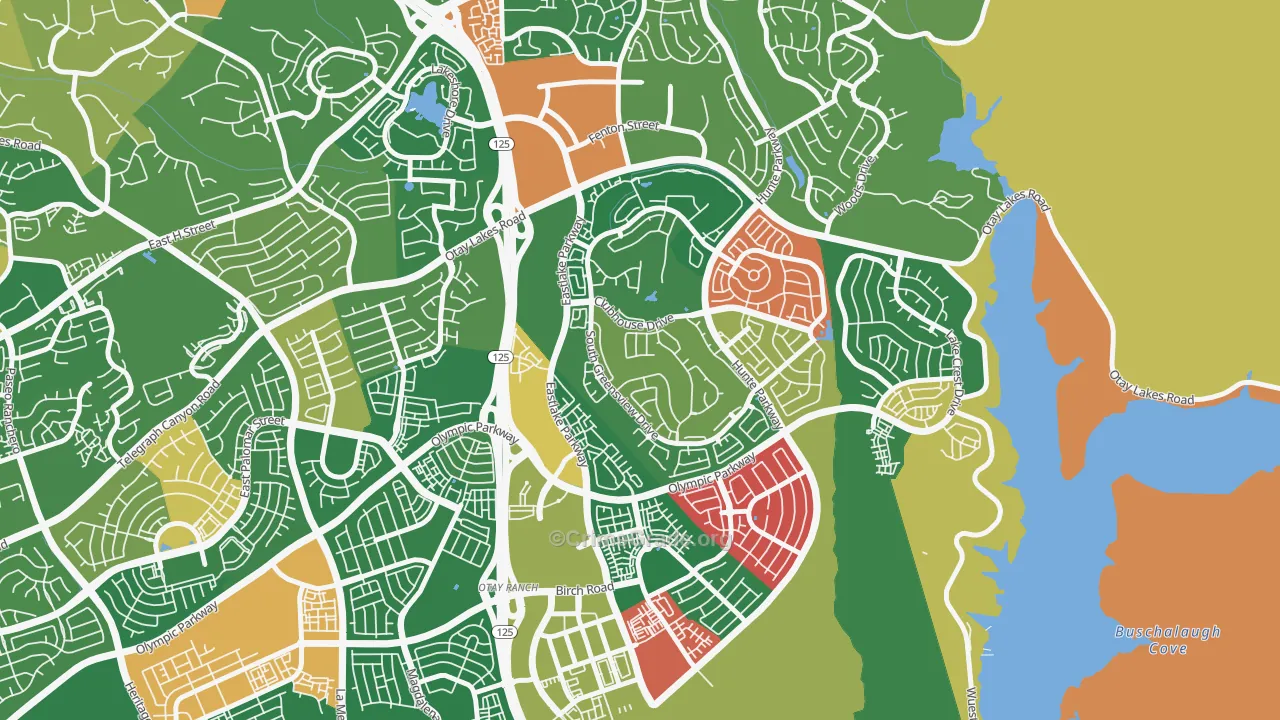 Estlake Greens, Chula Vista, CA Map of Burglary Rates