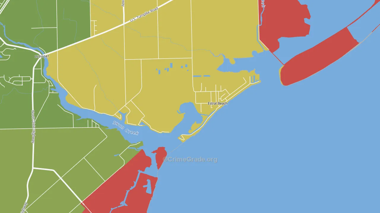 Estral Beach, MI Map of Burglary Rates