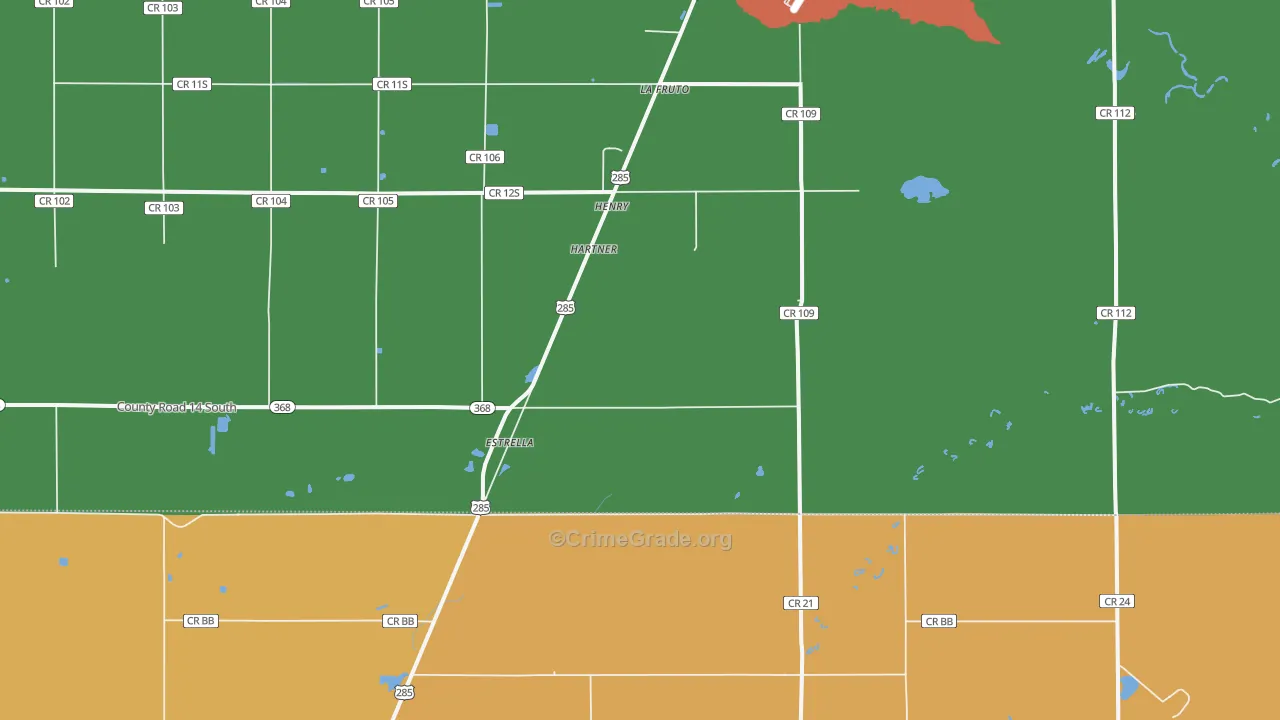 Estrella, CO Map of Burglary Rates