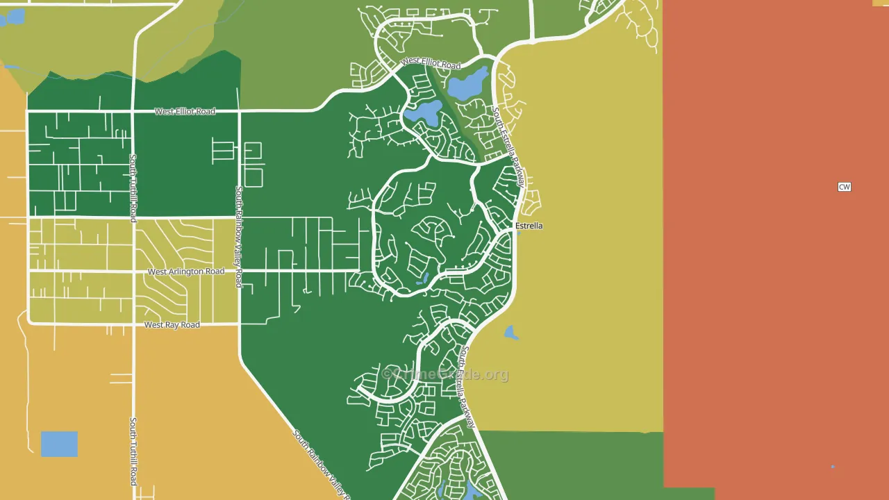 Estrella-Goodyear, Goodyear, AZ Map of Burglary Rates