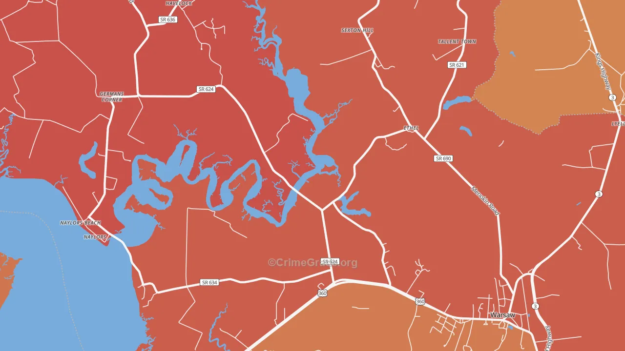 Ethel, VA Map of Burglary Rates