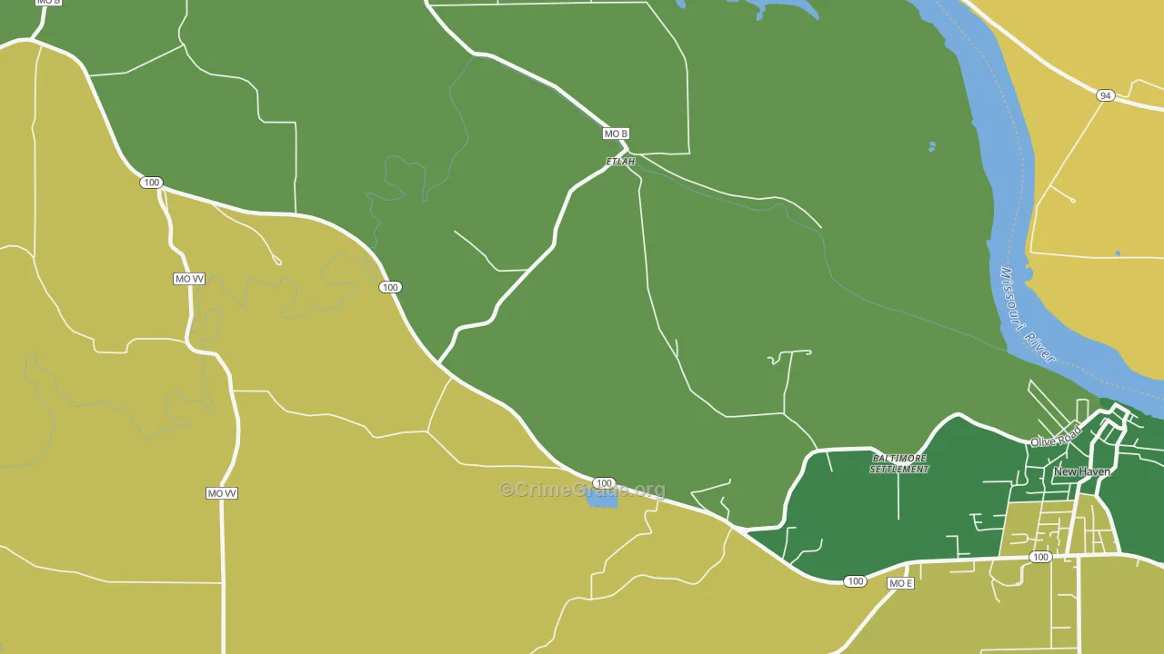 Etlah, MO Map of Burglary Rates