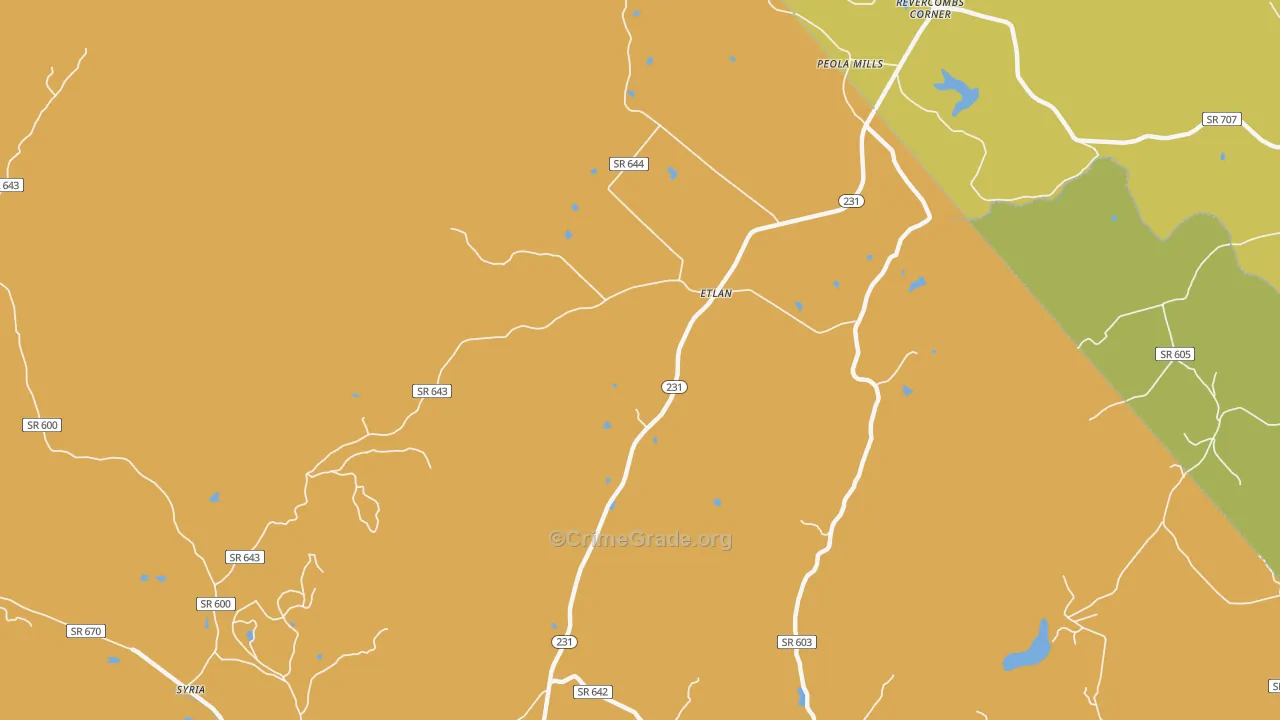 Etlan, VA Map of Burglary Rates