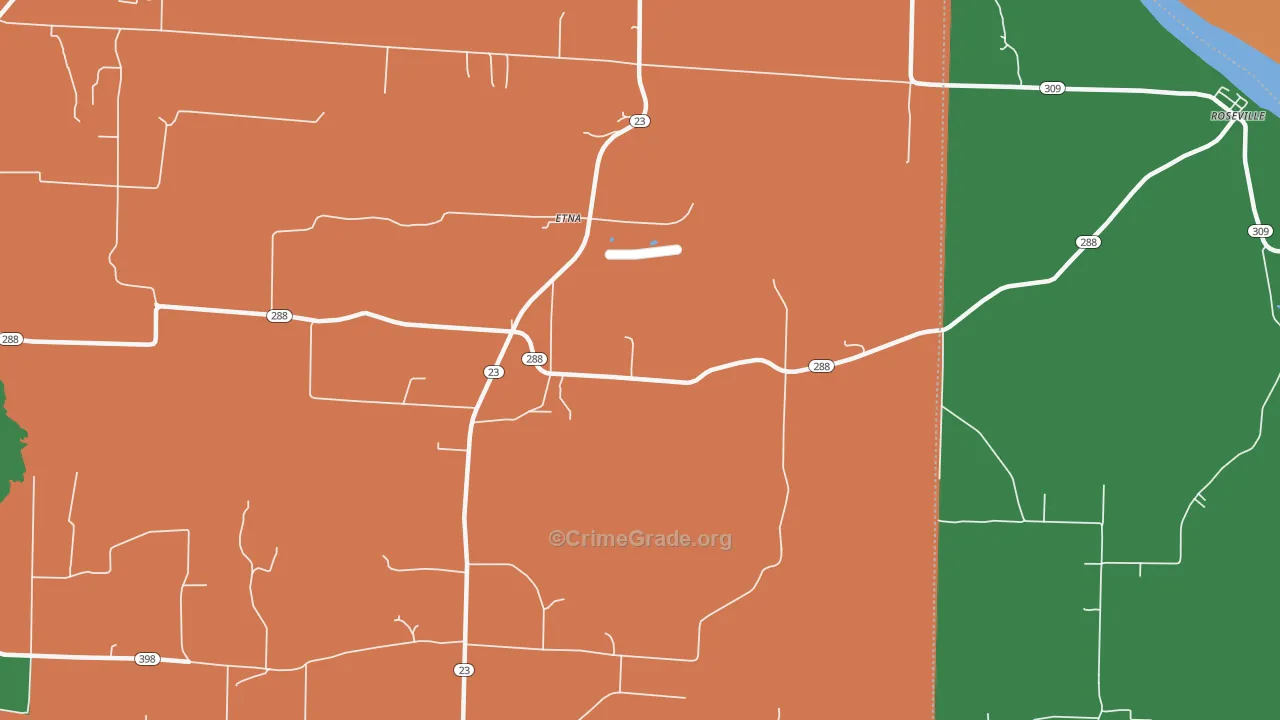 Etna, AR Map of Burglary Rates