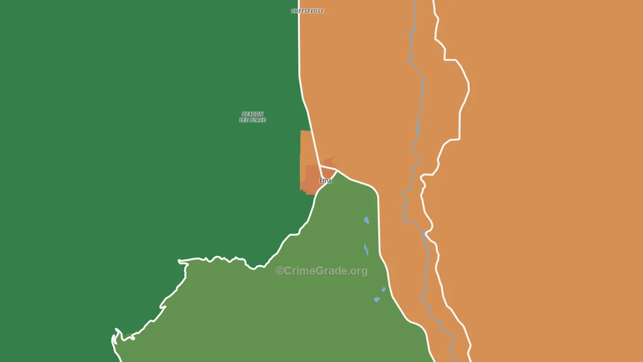 Etna, CA Map of Burglary Rates