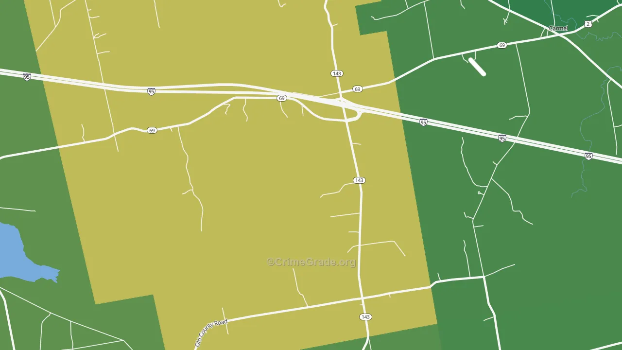 Etna Center, ME Map of Burglary Rates
