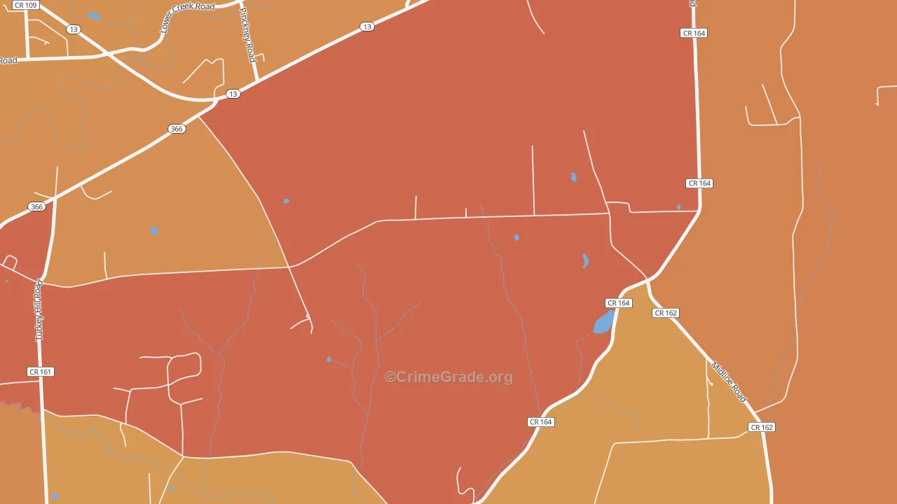 Etna, NY Map of Burglary Rates