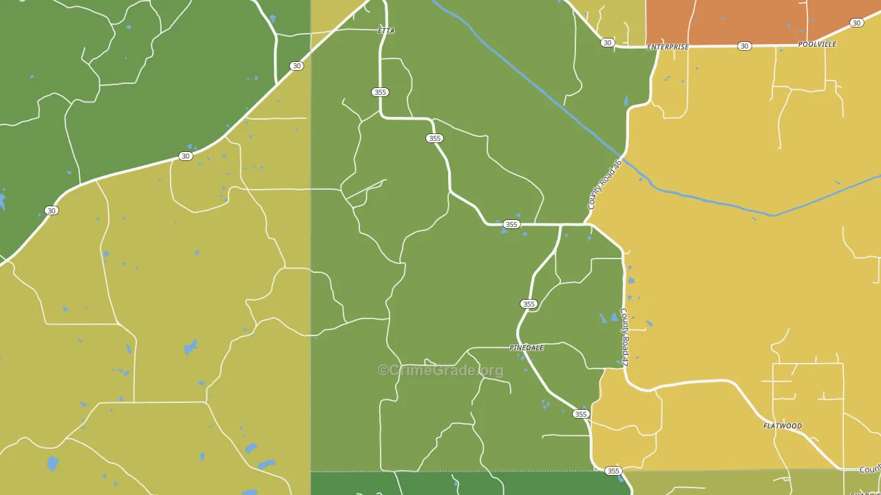 Etta, MS Map of Burglary Rates