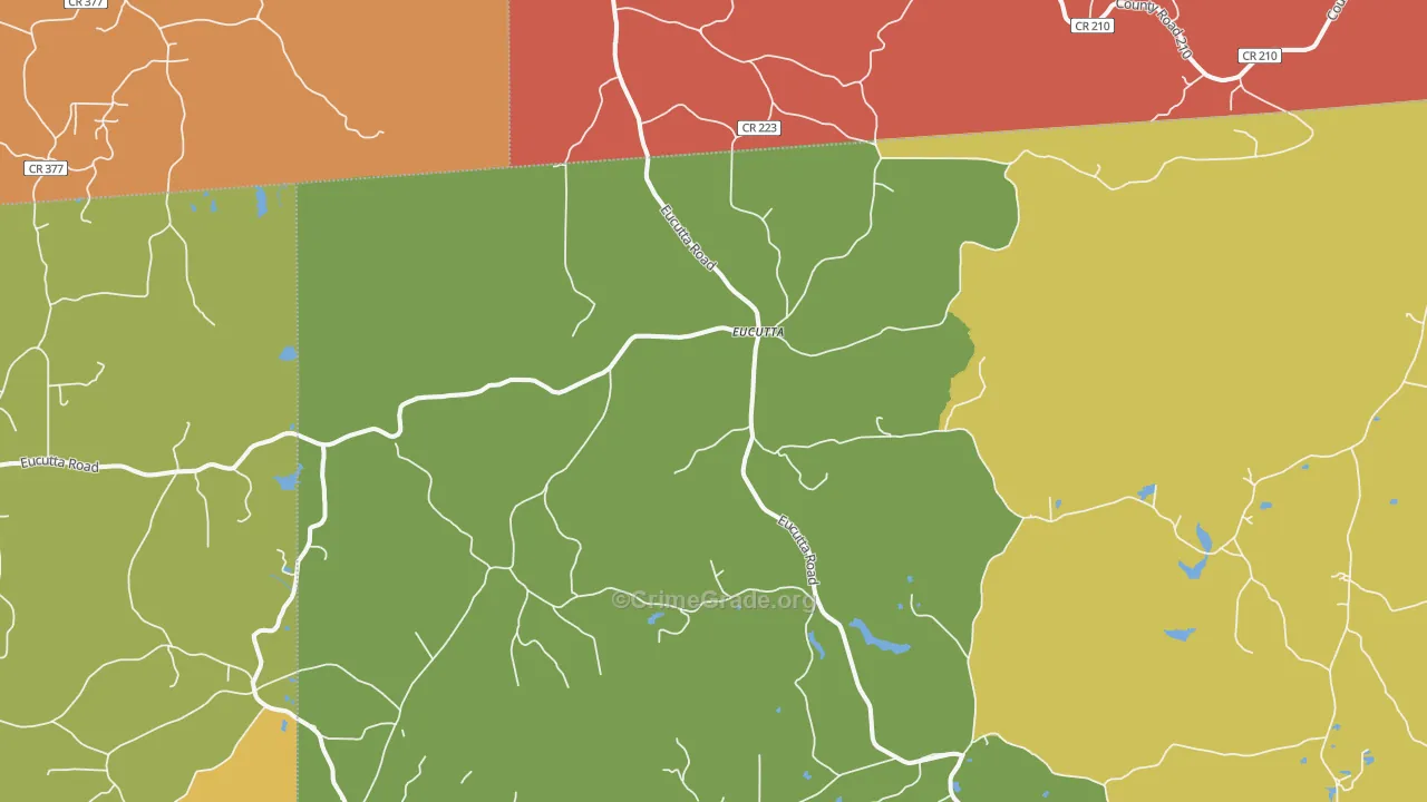 Eucutta, MS Map of Burglary Rates