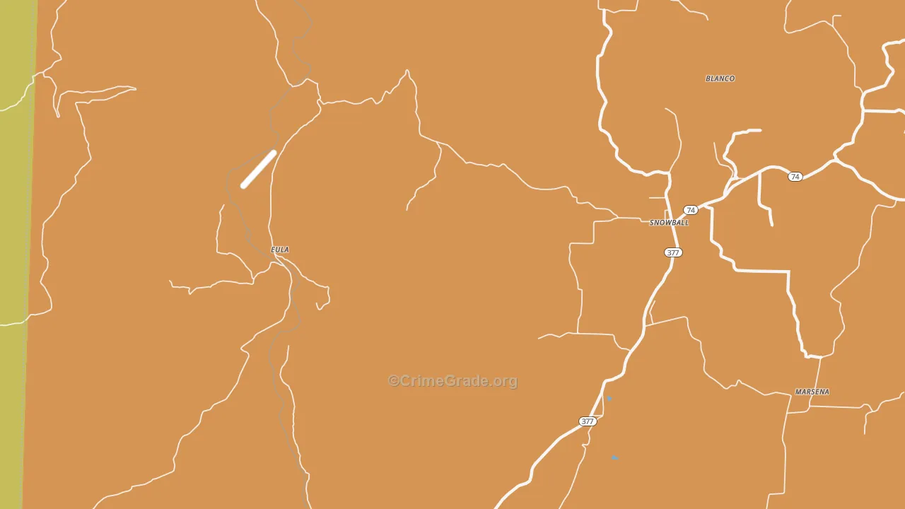 Eula, AR Map of Burglary Rates