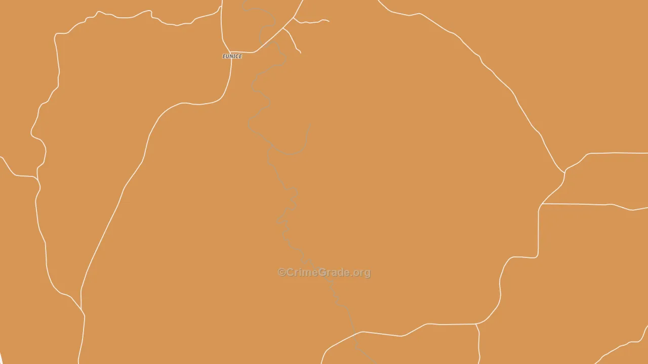 Eunice, MS Map of Burglary Rates