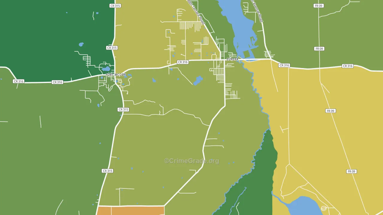 Eureka, FL Map of Burglary Rates