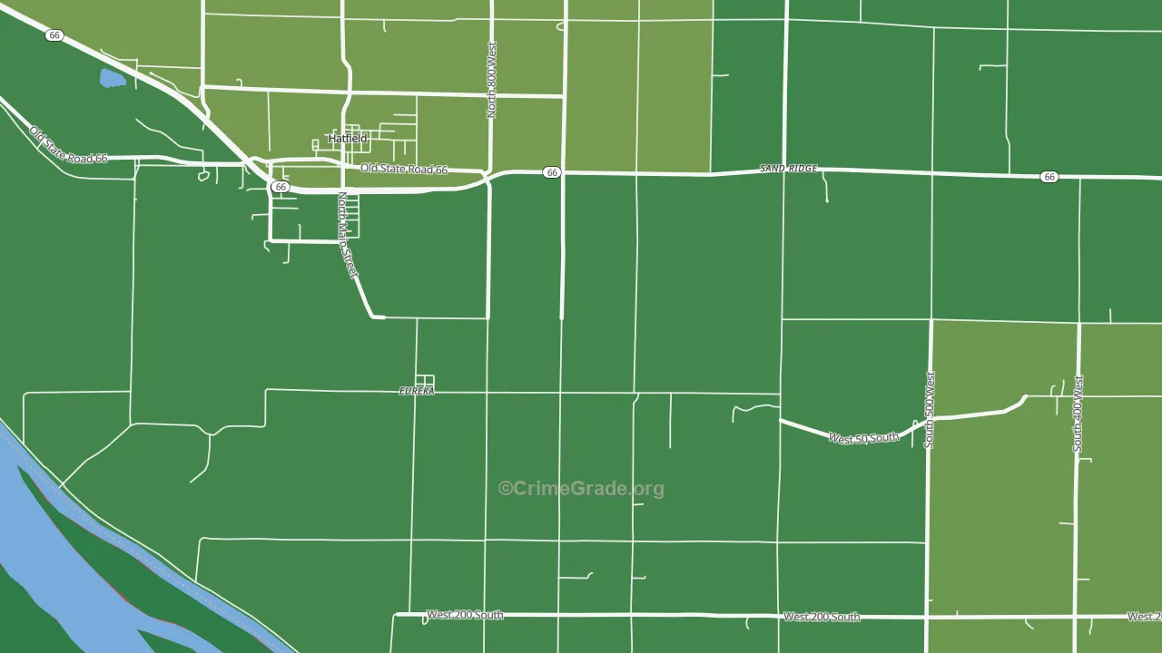 Eureka, IN Map of Burglary Rates