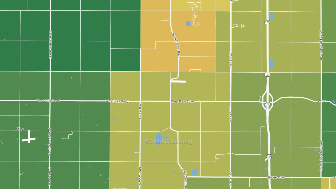 Eureka, MI Map of Burglary Rates