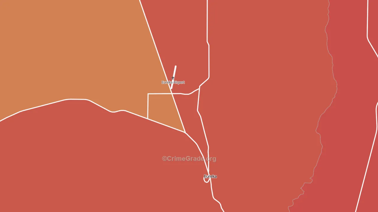Eureka, NV Map of Burglary Rates