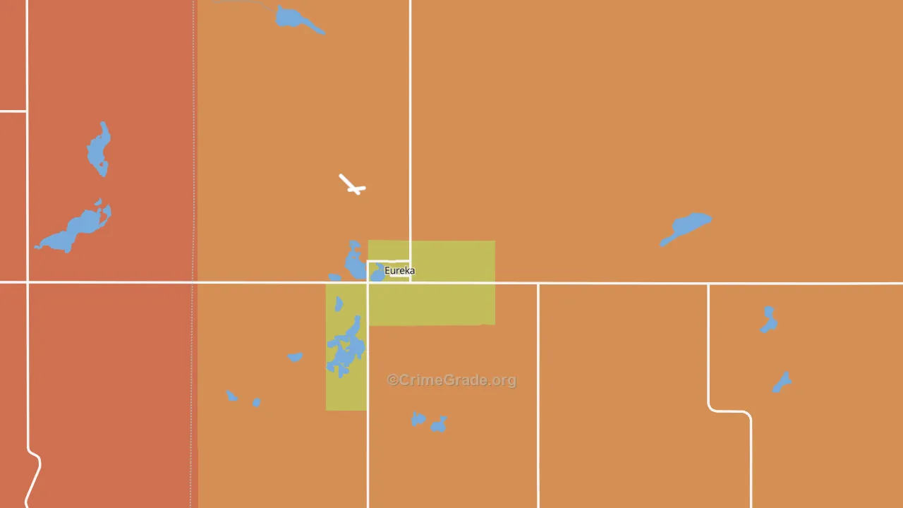 Eureka, SD Map of Burglary Rates