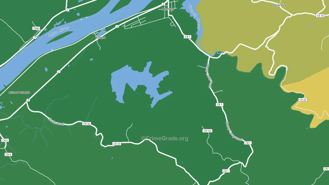 Eureka, WV Map of Burglary Rates