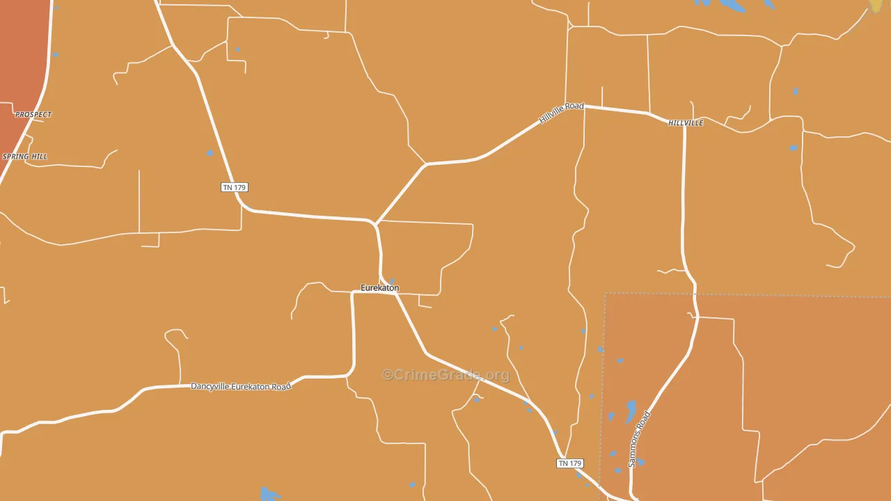 Eurekaton, TN Map of Burglary Rates