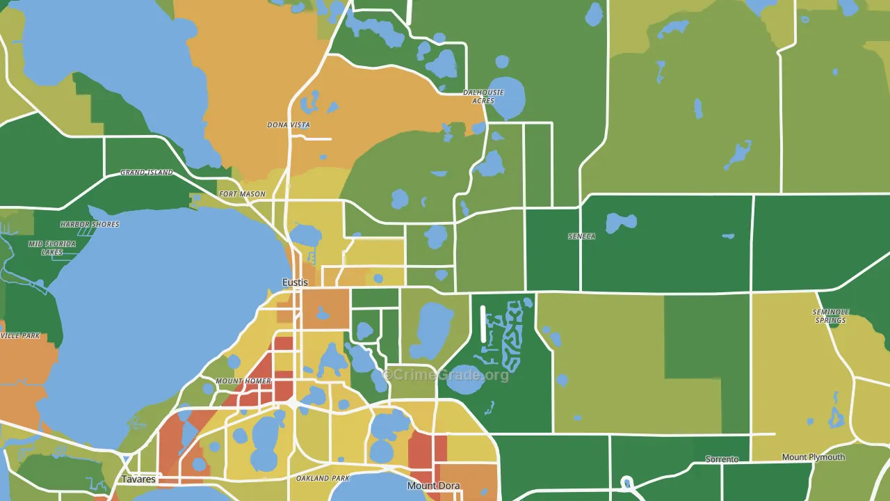 Eustis, FL Map of Burglary Rates