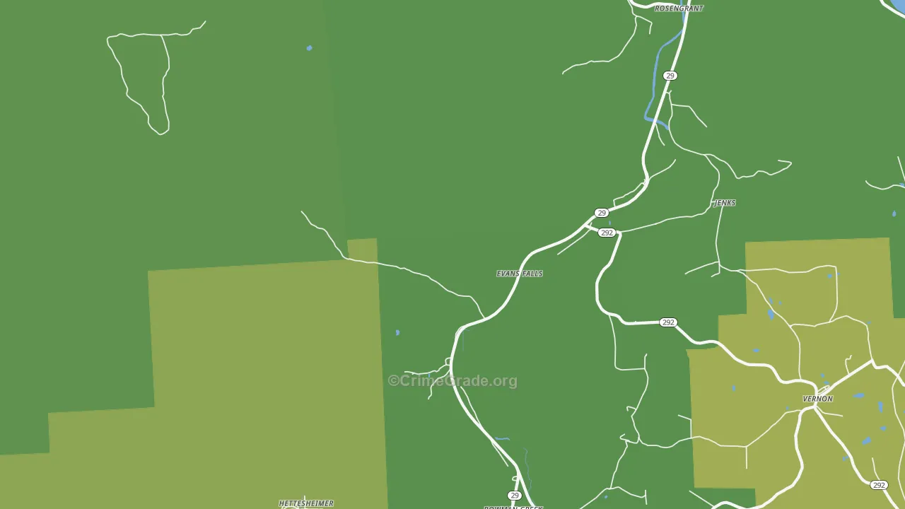 Evans Falls, PA Map of Burglary Rates