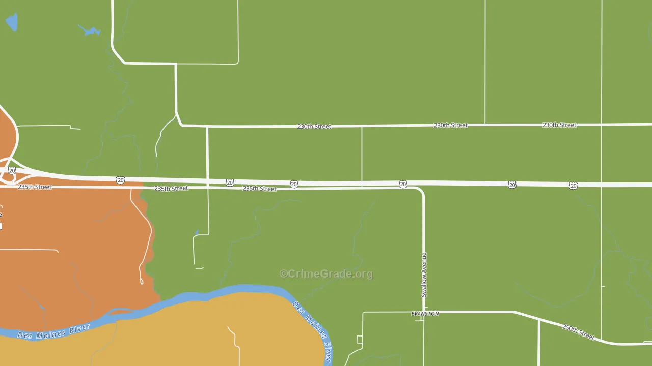 Evanston, IA Map of Burglary Rates