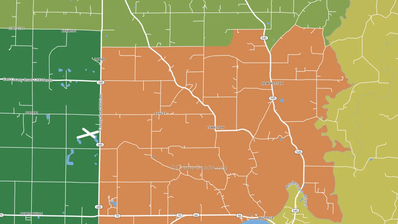 Evanston, IN Map of Burglary Rates