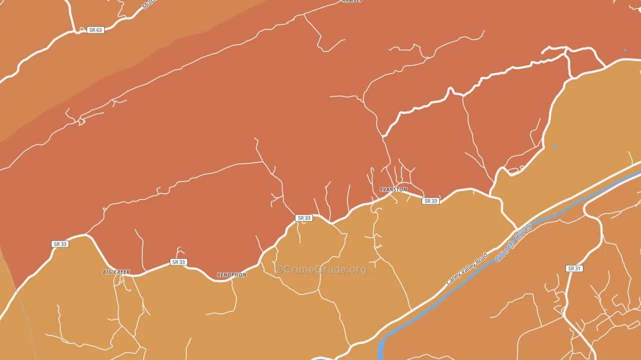 Evanston, TN Map of Burglary Rates