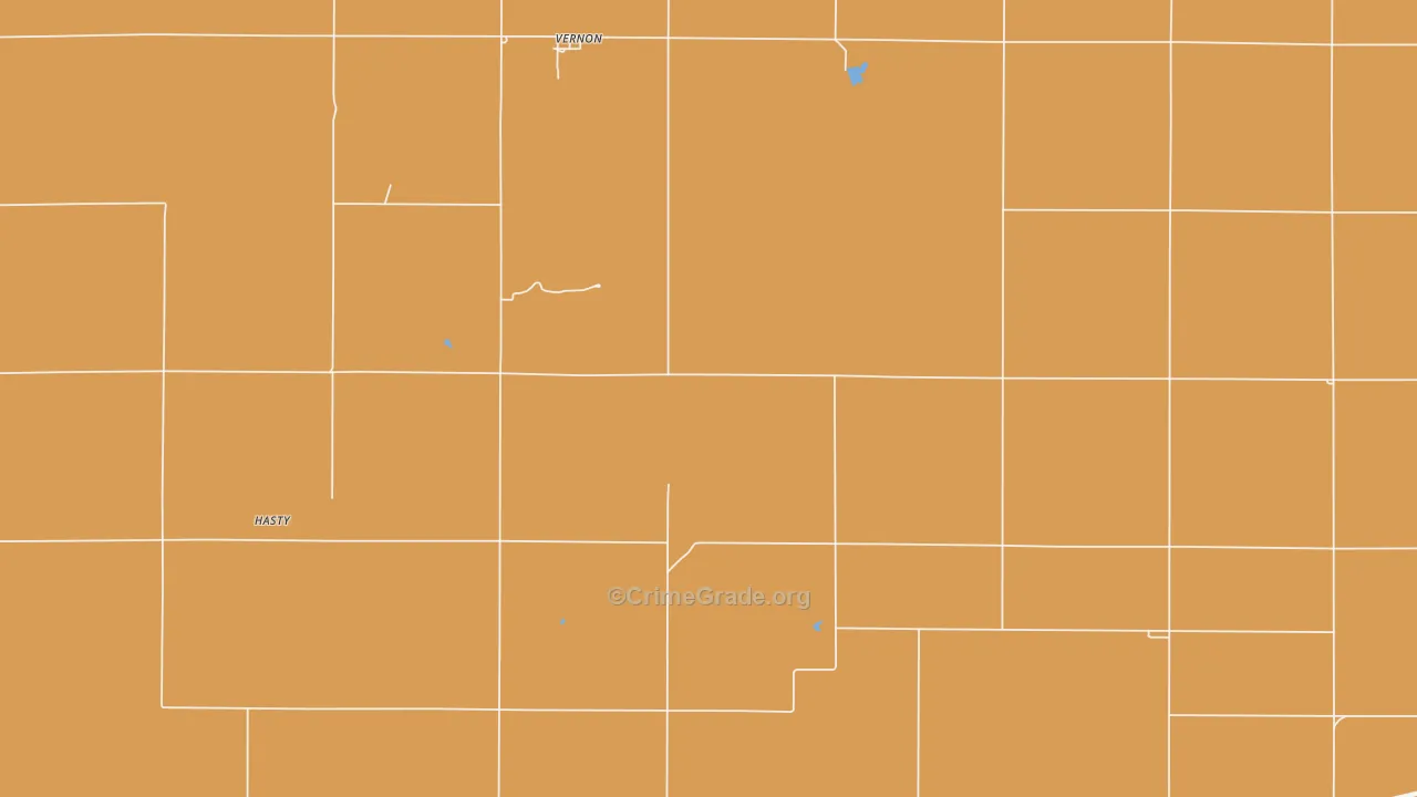 Everett, KS Map of Burglary Rates