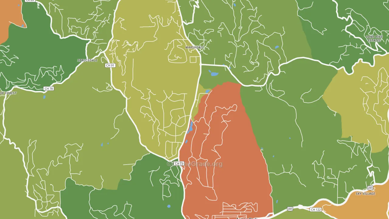Evergreen Meadows, Evergreen, CO Map of Burglary Rates
