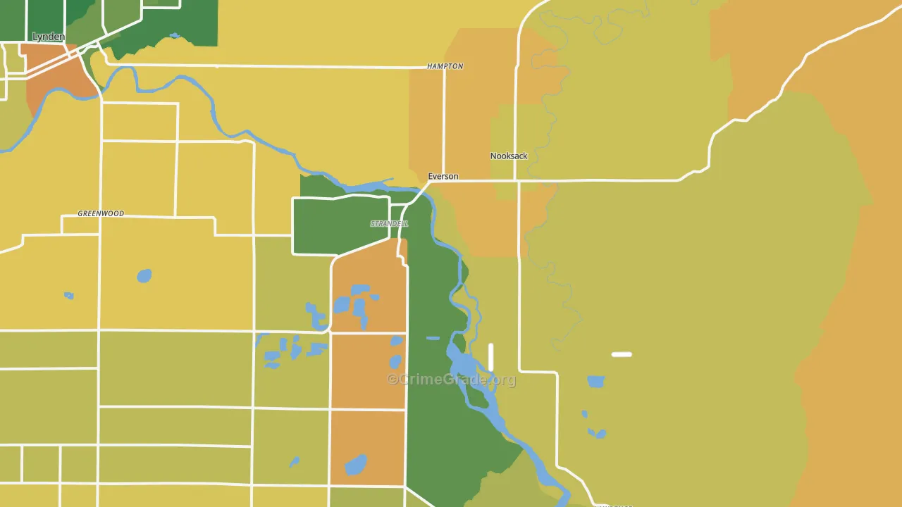 Everson, WA Map of Burglary Rates