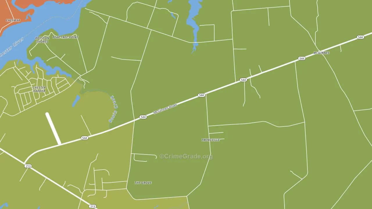 Ewingville, MD Map of Burglary Rates