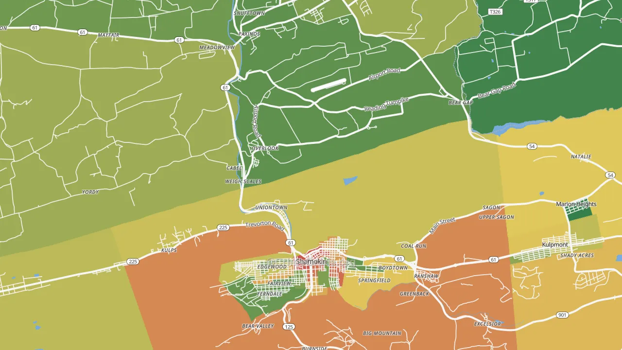 Excelsior, PA Map of Burglary Rates