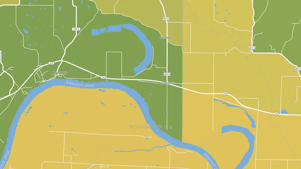 Excelsior Springs Junction, MO Map of Burglary Rates