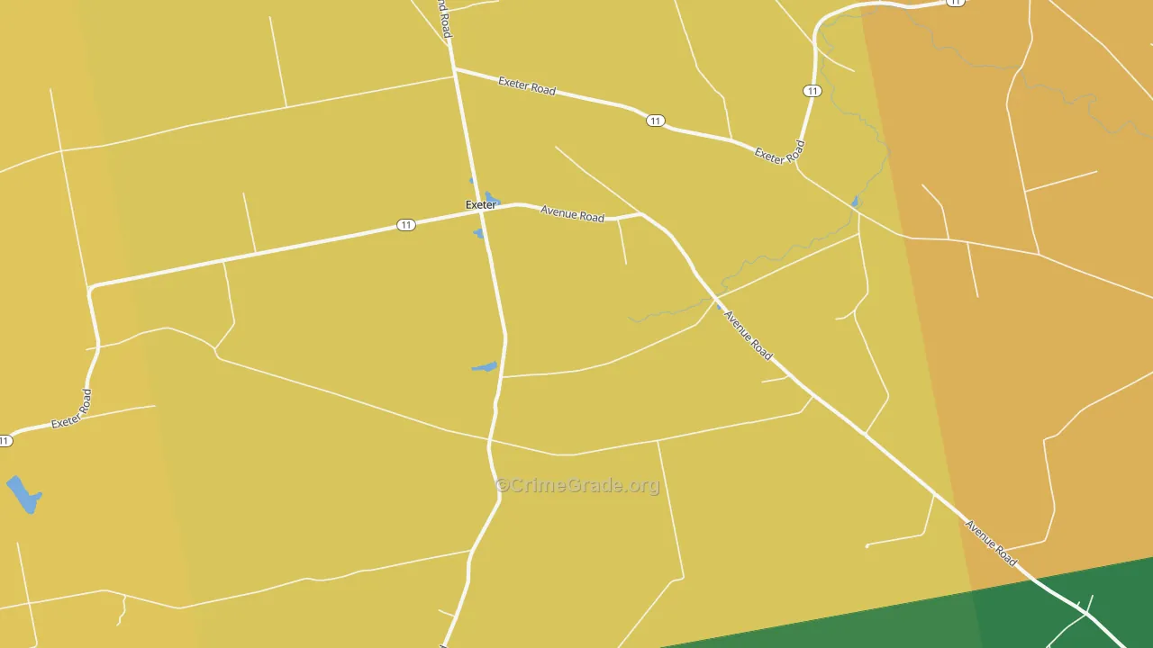 Exeter, ME Map of Burglary Rates