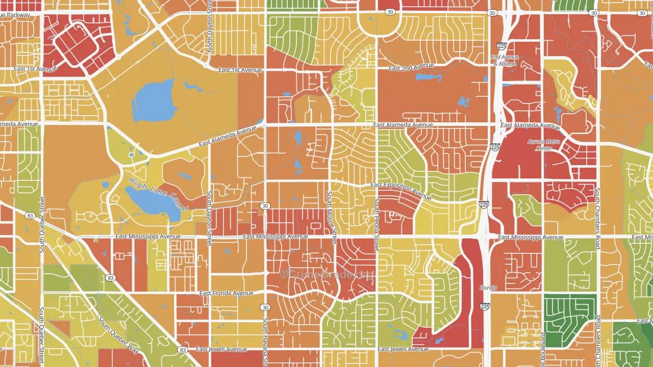 Expo Park, Aurora, CO Map of Burglary Rates