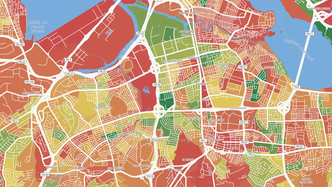 Extencion Roosevelt, San Juan, PR Map of Burglary Rates