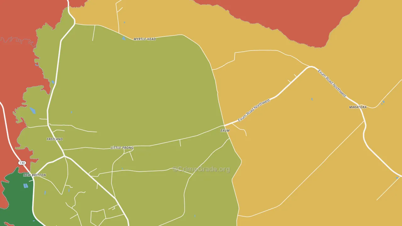 Exum, NC Map of Burglary Rates