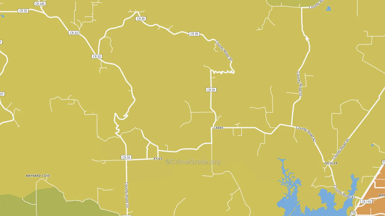 Fackler, AL Map of Burglary Rates