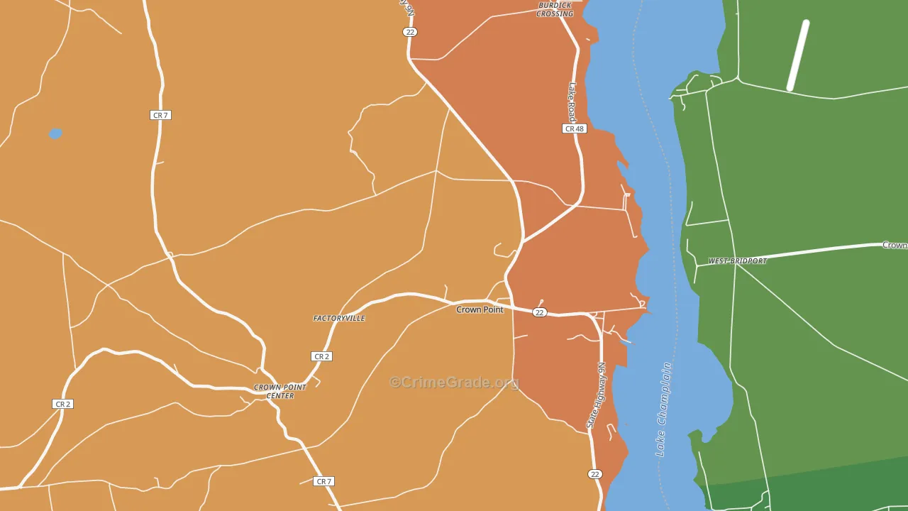 Factoryville, NY Map of Burglary Rates