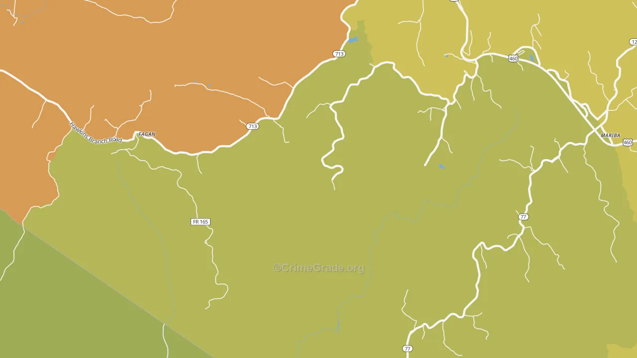 Fagan, KY Map of Burglary Rates