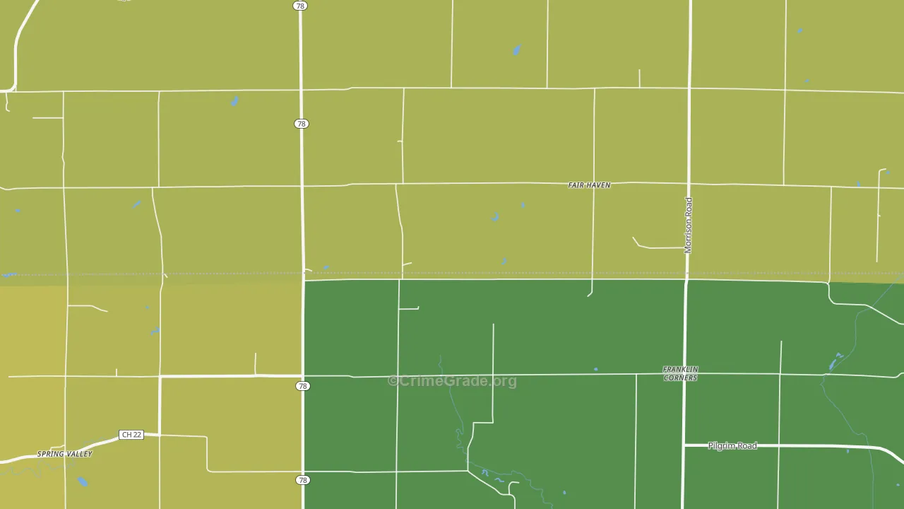 Fair Haven, IL Map of Burglary Rates